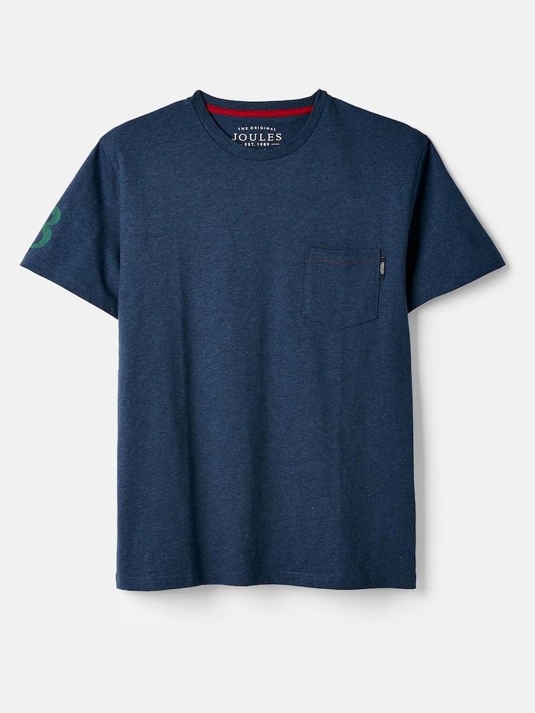 Joules Flynn Blue Graphic Tee-Graphic Jersey T-Shirt - Image 6 of 6
