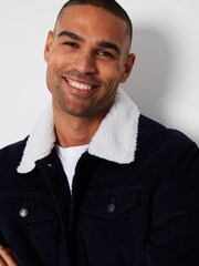Threadbare Blue Borg Collar Cord Jacket - Image 4 of 4