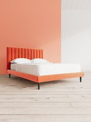 Swoon Easy Velvet Burnt Orange Porlock Bed - Image 1 of 8