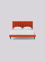Swoon Easy Velvet Burnt Orange Porlock Bed - Image 4 of 8
