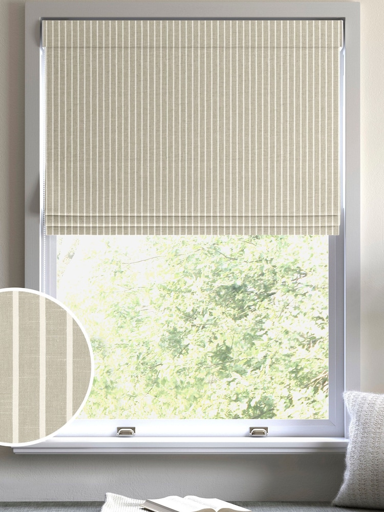Natural Franklin Made To Measure Roman 100% Cotton Blind - Image 1 of 6
