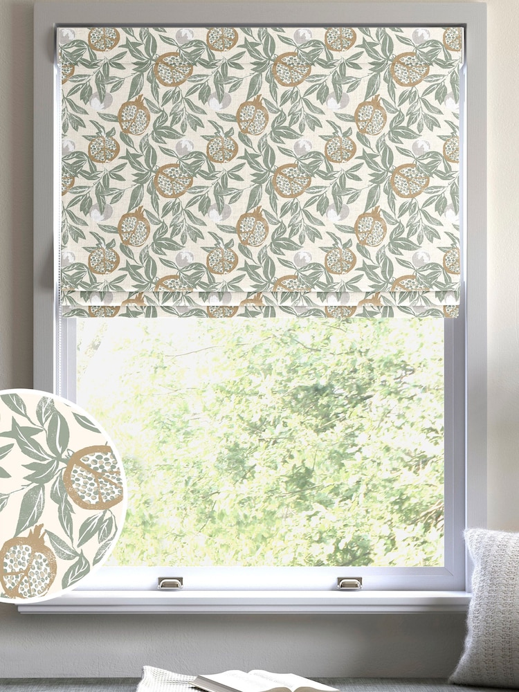 Green Halo Made To Measure Roman 100% Cotton Blind - Image 1 of 6
