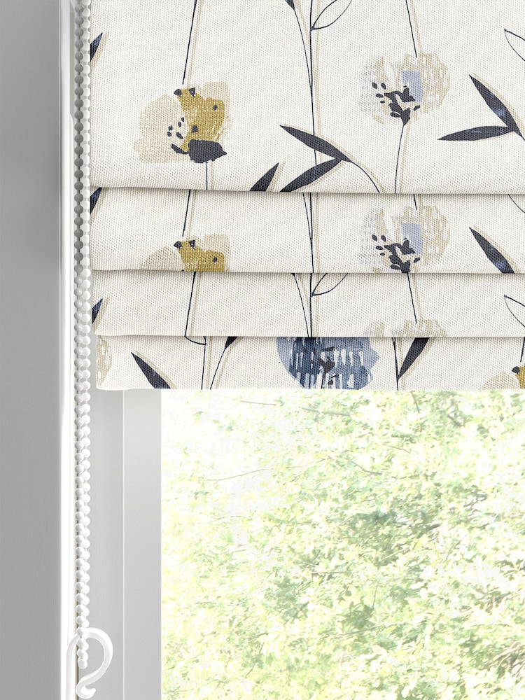 Blue Hetty Made To Measure Roman 100% Cotton Blind - Image 2 of 6