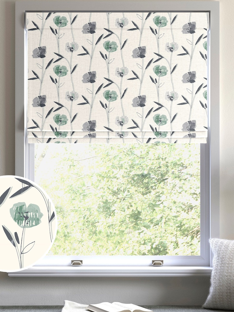 Green Hetty Made To Measure Roman 100% Cotton Blind - Image 1 of 6