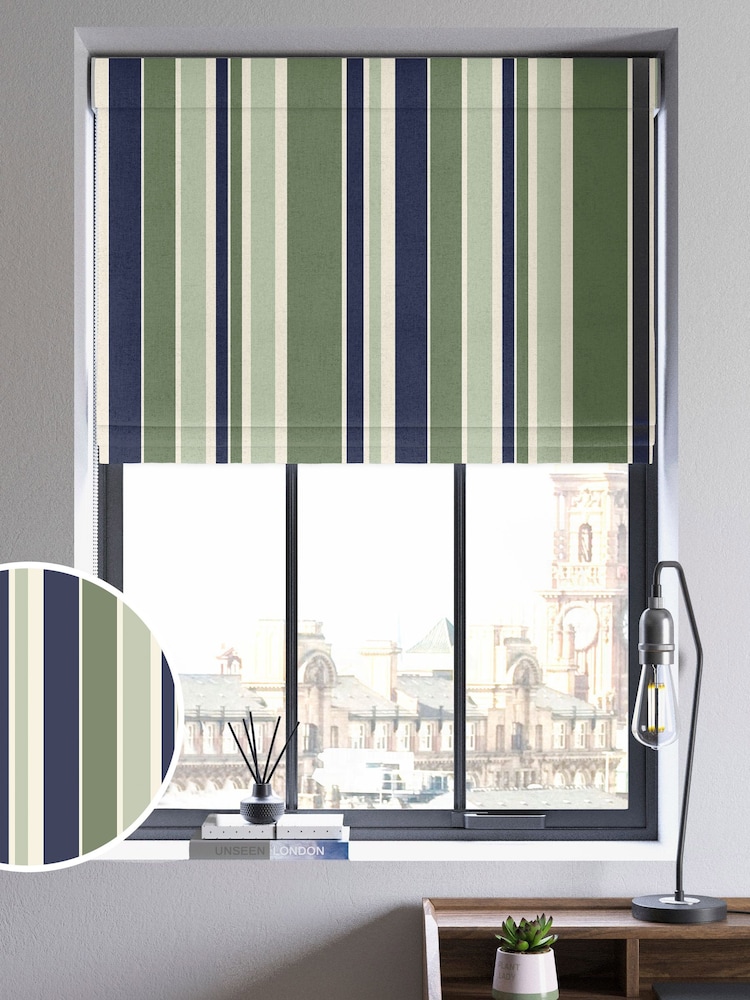 Green Huddson Made To Measure Roman 100% Cotton Blind - Image 1 of 6