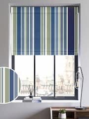 Blue Huddson Made To Measure Roman 100% Cotton Blind - Image 1 of 6
