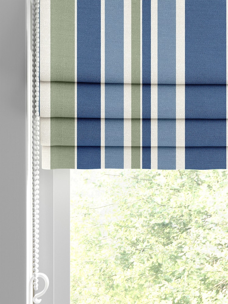 Blue Huddson Made To Measure Roman 100% Cotton Blind - Image 2 of 6