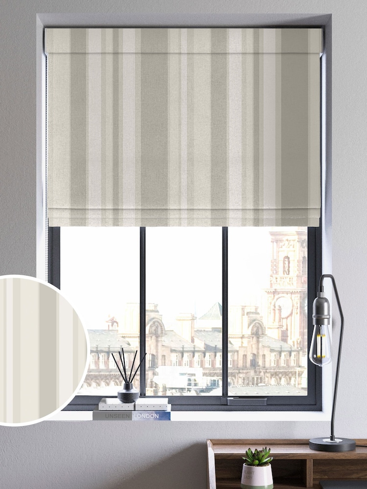 Cream Huddson Made To Measure Roman 100% Cotton Blinds - Image 1 of 6