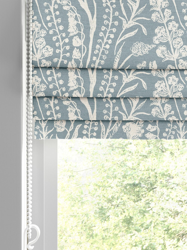 Teal Blue Jarrod Made To Measure Roman 100% Cotton Blind - Image 2 of 6