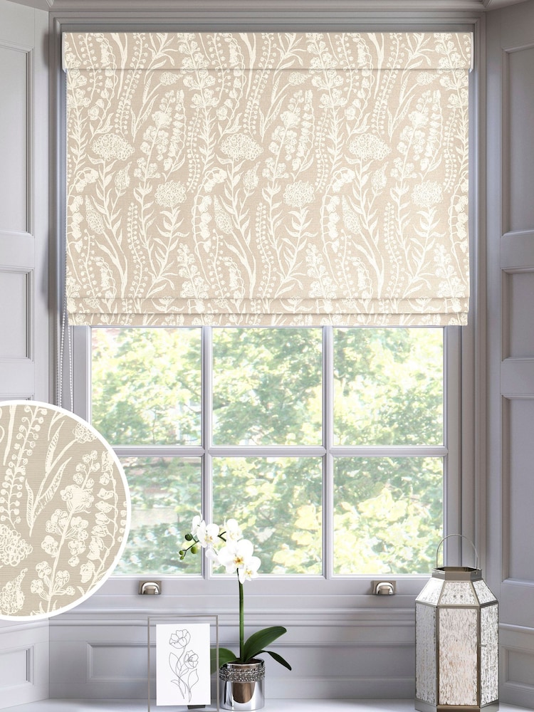Cream Jarrod Made To Measure Roman 100% Cotton Blinds - Image 1 of 6