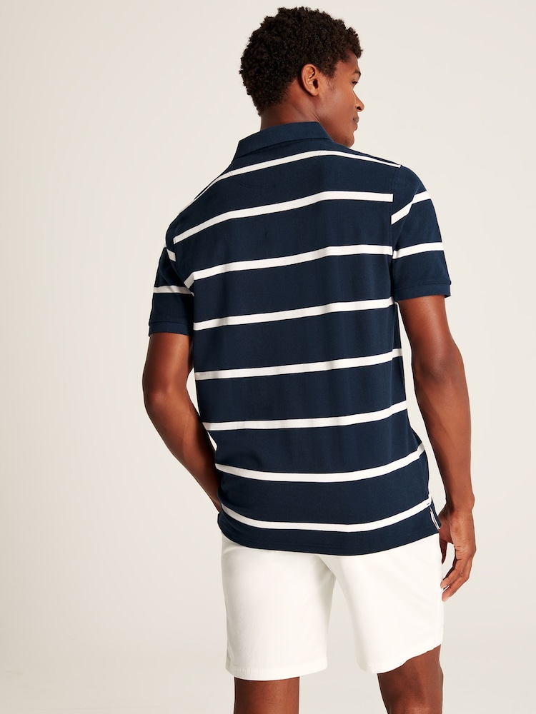 Joules Filbert Navy/White Striped Polo Shirt - Image 2 of 6