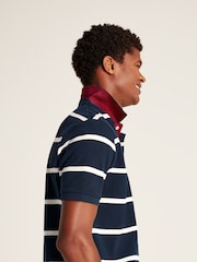 Joules Filbert Navy/White Striped Polo Shirt - Image 4 of 6
