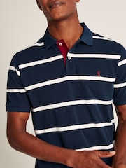 Joules Filbert Navy/White Striped Polo Shirt - Image 5 of 6