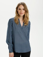 Kaffe Blue Sary Tilly Long Sleeve Blouse - Image 1 of 8