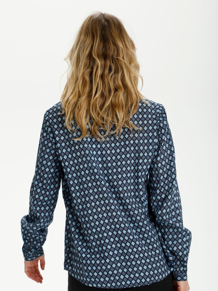 Kaffe Blue Sary Tilly Long Sleeve Blouse - Image 2 of 8