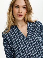 Kaffe Blue Sary Tilly Long Sleeve Blouse - Image 5 of 8