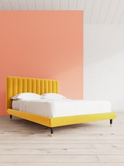 Swoon Easy Velvet Turmeric Yellow Porlock Bed - Image 1 of 8