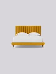Swoon Easy Velvet Turmeric Yellow Porlock Bed - Image 3 of 7