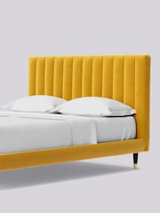 Swoon Easy Velvet Turmeric Yellow Porlock Bed - Image 5 of 7