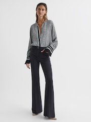 Reiss Navy Ivy Bead Print Blouse - Image 3 of 5