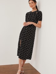 Black/White Spot Split Dress - Image 3 of 5