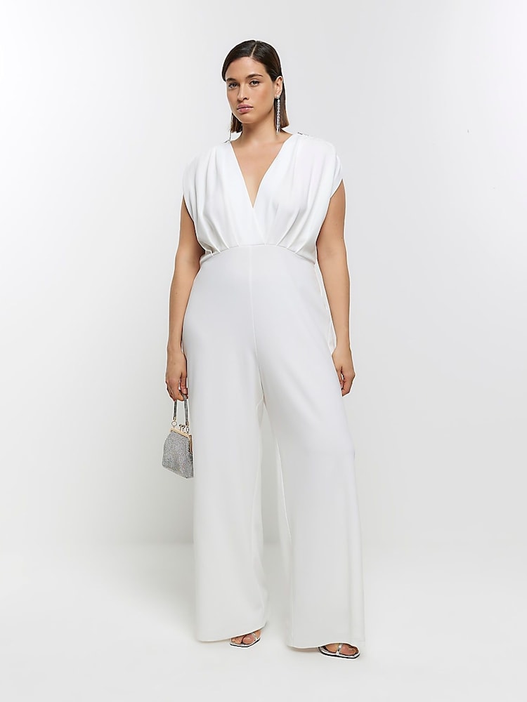 River Island Cream Embellished Jumpsuit - Image 1 of 4