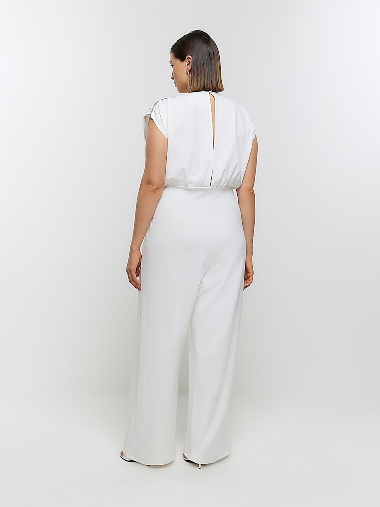 River Island Cream Embellished Jumpsuit - Image 2 of 4