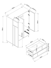 Cream Finsbury Triple, 2 Drawers Wardrobe - Image 5 of 9