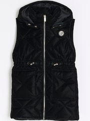River Island Black Girls Glam Shine Gilet - Image 1 of 1