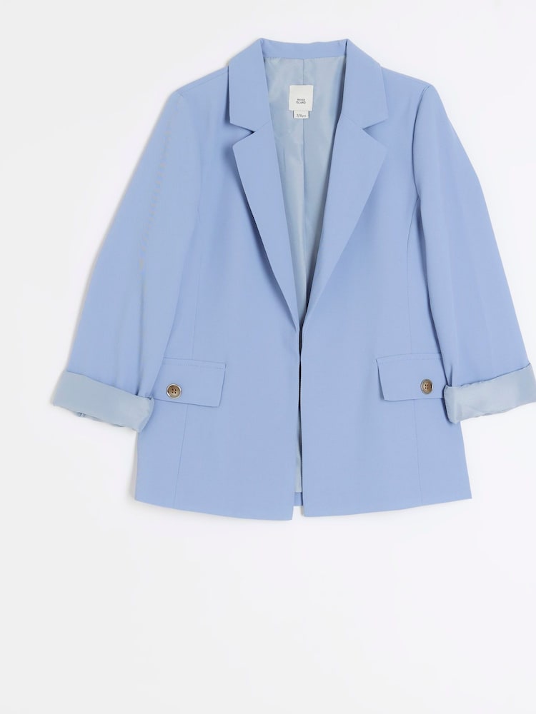 River Island Light Blue Girls Rolled Sleeve Blazer - Image 1 of 3
