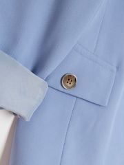 River Island Light Blue Girls Rolled Sleeve Blazer - Image 2 of 3