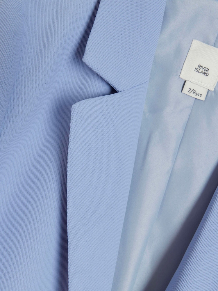 River Island Light Blue Girls Rolled Sleeve Blazer - Image 3 of 3