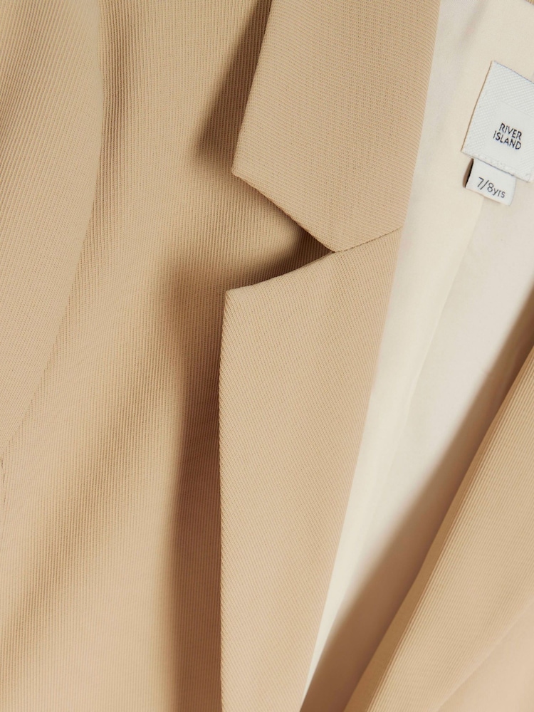 River Island Brown Girls Rolled Sleeve Blazer - Image 2 of 3