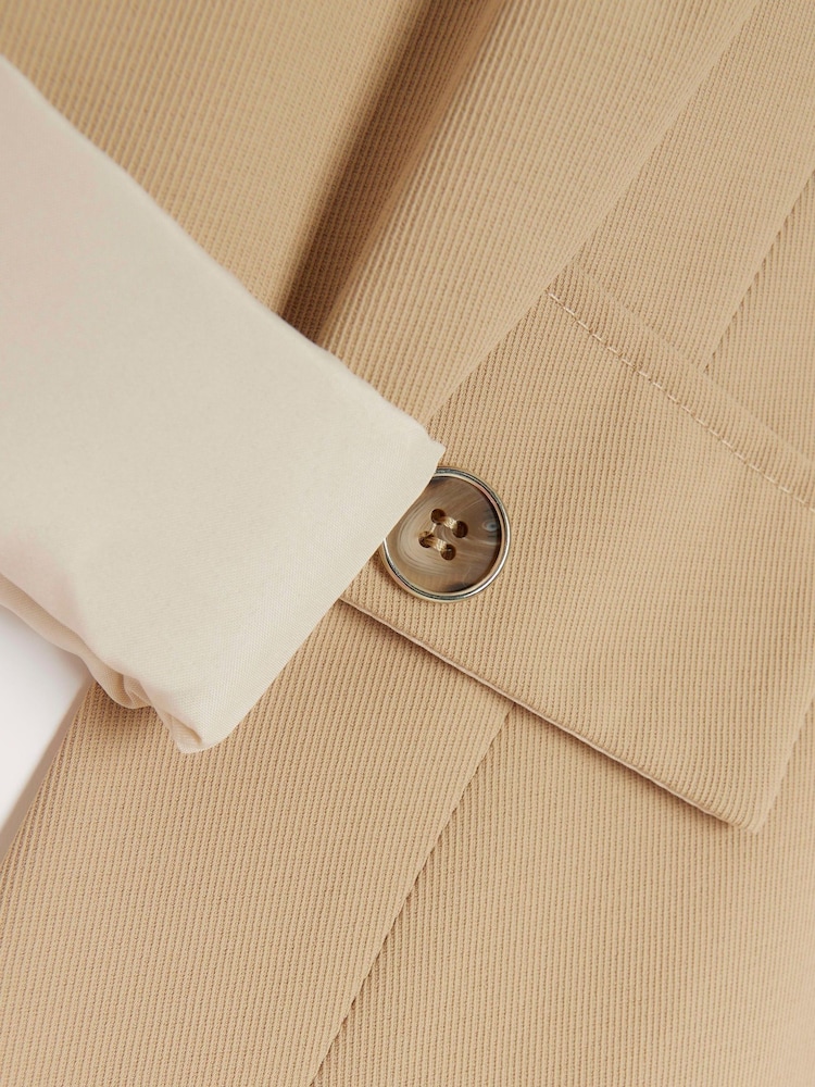 River Island Brown Girls Rolled Sleeve Blazer - Image 3 of 3