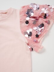 Angel & Rocket Pink Freya Sequin Sleeve T-Shirt - Image 4 of 4