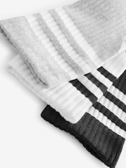 adidas Grey 3-Stripe Crew Length Socks 3 Pack - Image 3 of 4