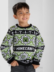 Angel & Rocket Green Fairisle Minecraft Christmas Jumper - Image 2 of 5