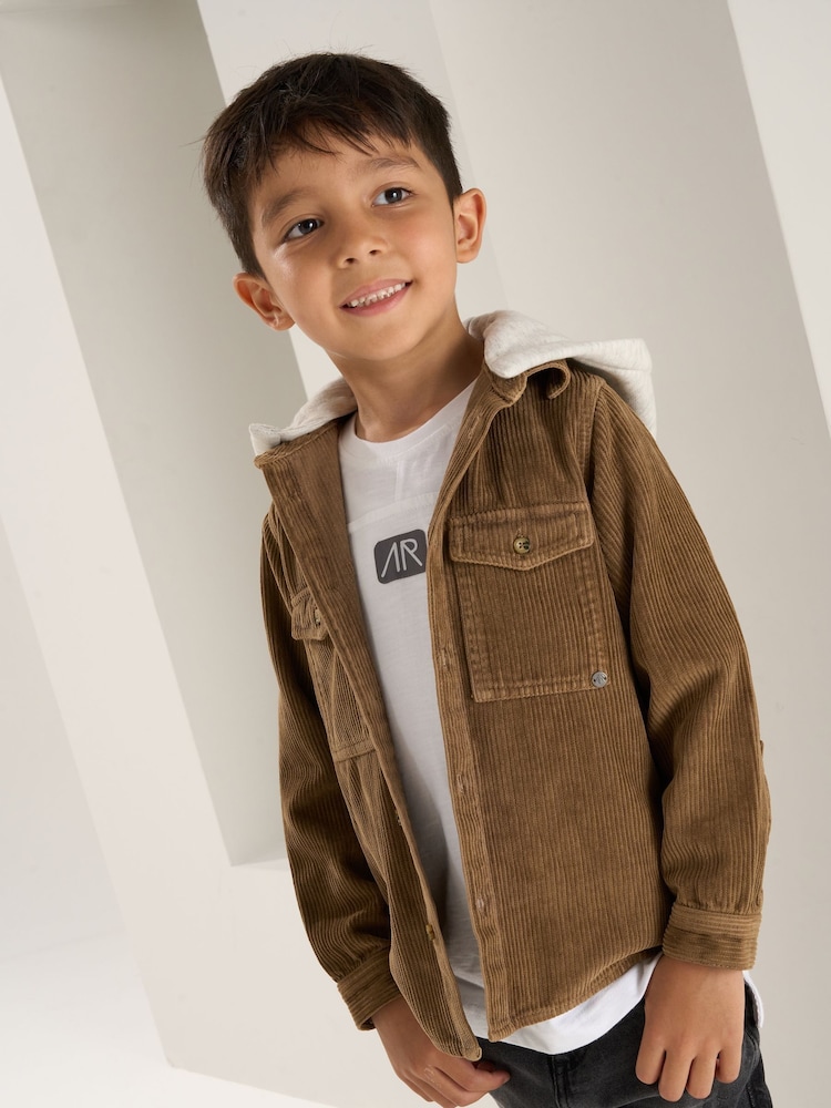 Angel & Rocket Caramel Brown Fox Corduroy 100% Cotton Shirt - Image 1 of 6