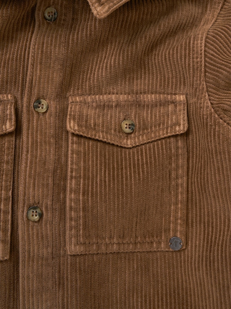 Angel & Rocket Caramel Brown Fox Corduroy 100% Cotton Shirt - Image 6 of 6