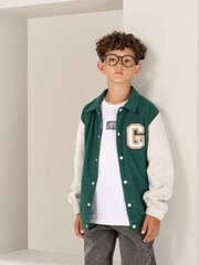 Angel & Rocket Green 100% Cotton Chad Cord Varsity Jacket - Image 1 of 6