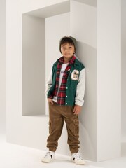 Angel & Rocket Green 100% Cotton Chad Cord Varsity Jacket - Image 2 of 6