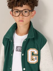 Angel & Rocket Green 100% Cotton Chad Cord Varsity Jacket - Image 3 of 6