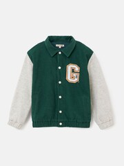 Angel & Rocket Green 100% Cotton Chad Cord Varsity Jacket - Image 4 of 6