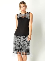 Roman Black Embellished Flapper Dress - Image 1 of 4