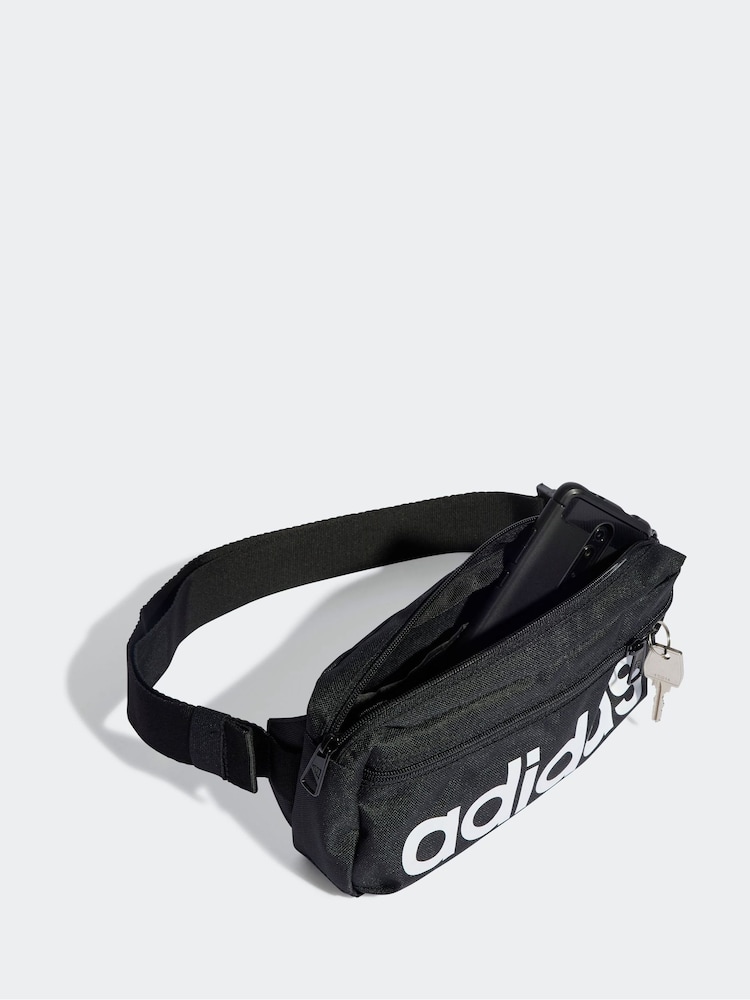 adidas Black Linear Bum Bag - Image 3 of 5
