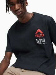 AllSaints Black 100% Cotton Shelter Short Sleeve Crew T-Shirt - Image 4 of 6