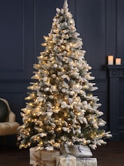 Laura Ashley White Frosted Lit LED Tree With 7ft Pine Cones - Image 1 of 3