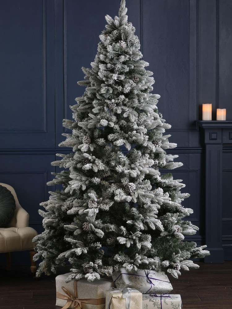 Laura Ashley White Frosted Lit LED Tree With 7ft Pine Cones - Image 2 of 3