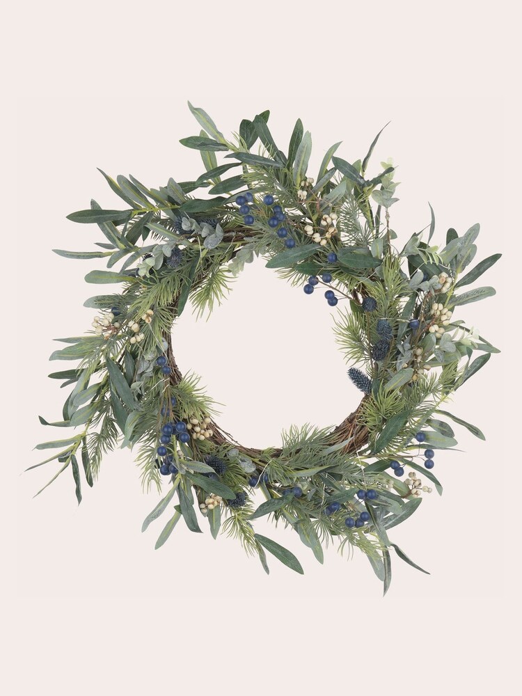 Laura Ashley Green Winter Lavender LED Wreath - Image 2 of 2