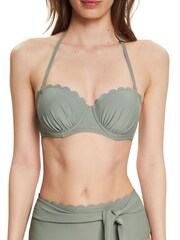 Esprit Light Khaki Green Padded Balconet Bikini Top - Image 1 of 7